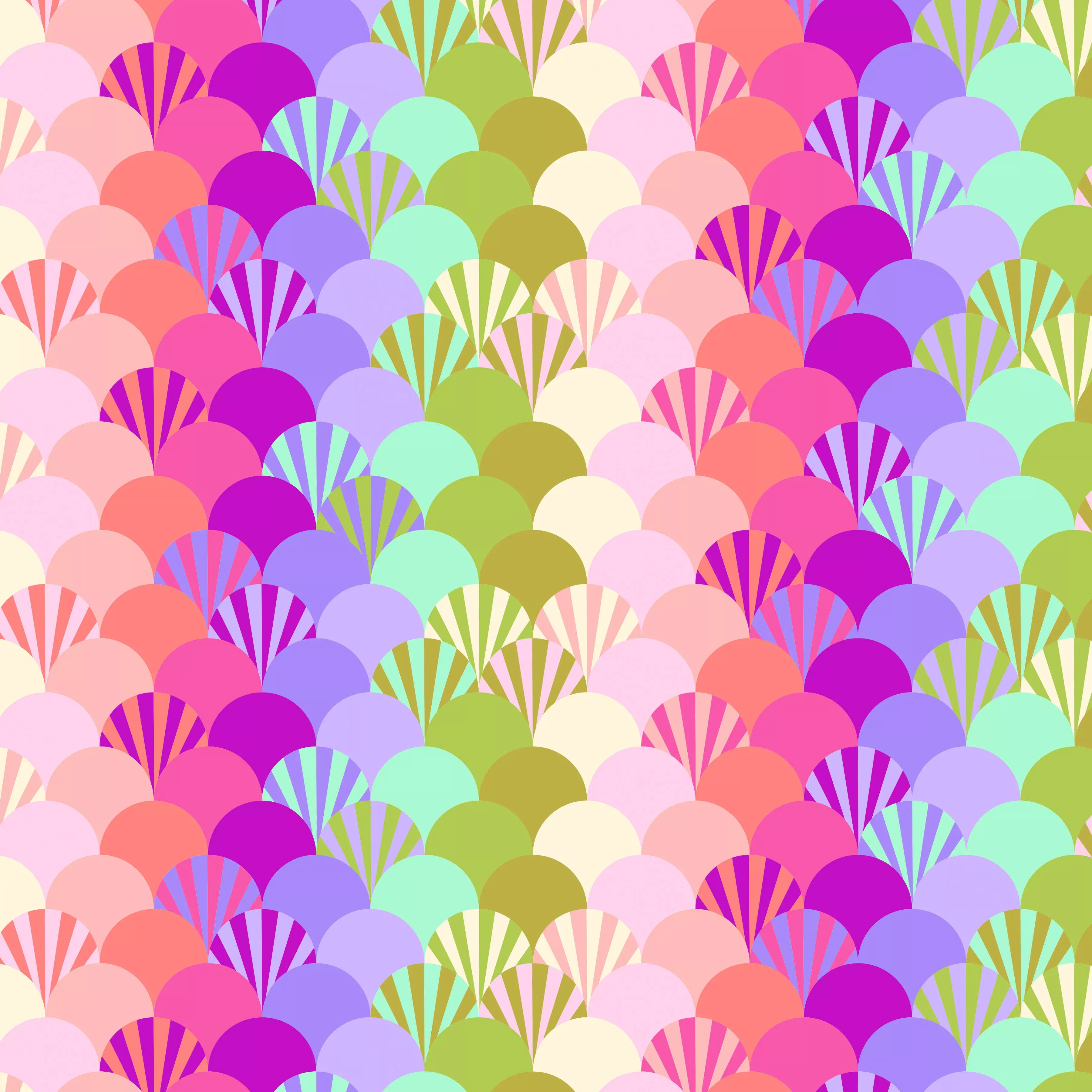 Parisville Fans in Sorbet - DeJa Vu by Tula Pink | PWTP190.SORBET