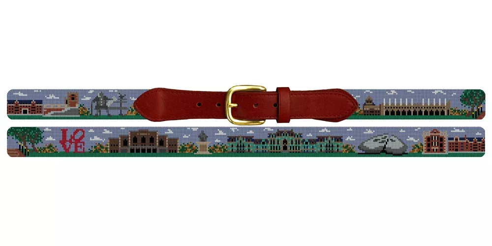 Philadelphia PA Landscape Needlepoint Belt