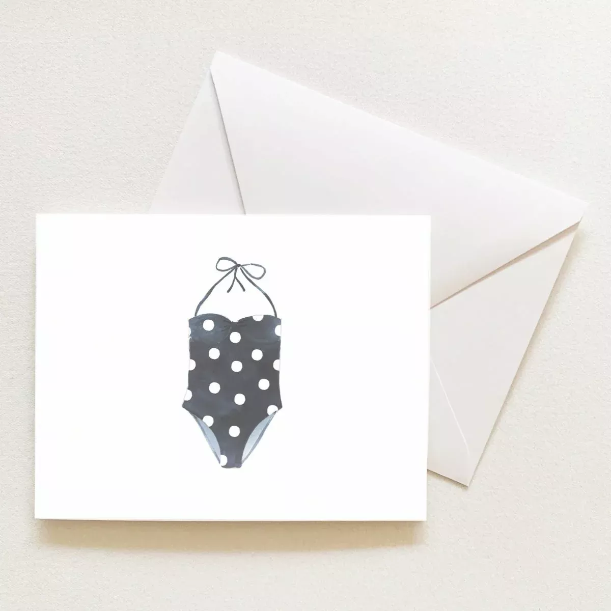 Polka Dot Swimsuit Note Card