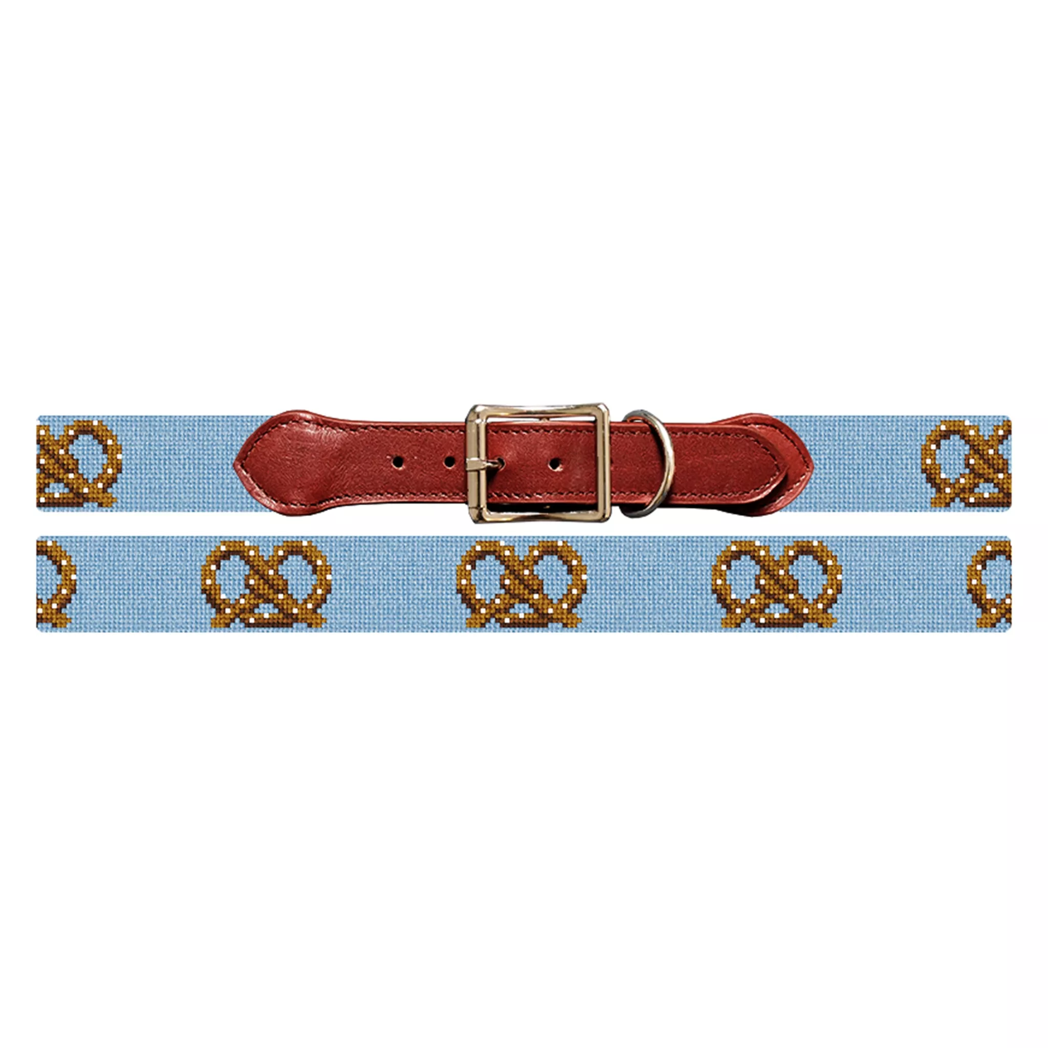 Pretzel Needlepoint Dog Collar