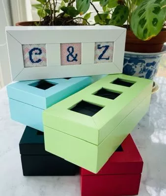 Rectangular Wooden Box 3 slots