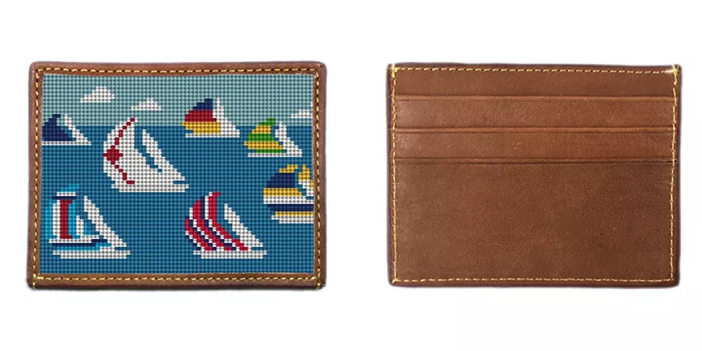 Regatta Needlepoint Card Wallet