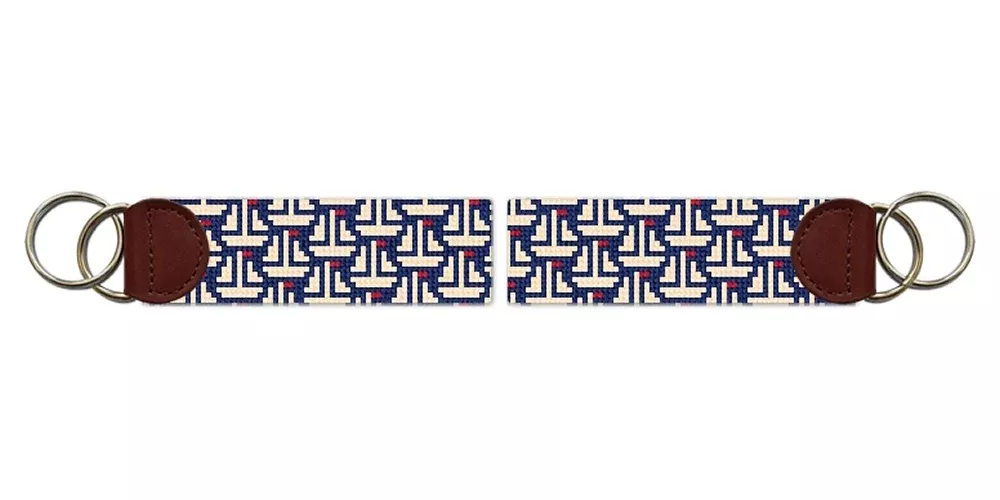 Sail Away Needlepoint Key Fob