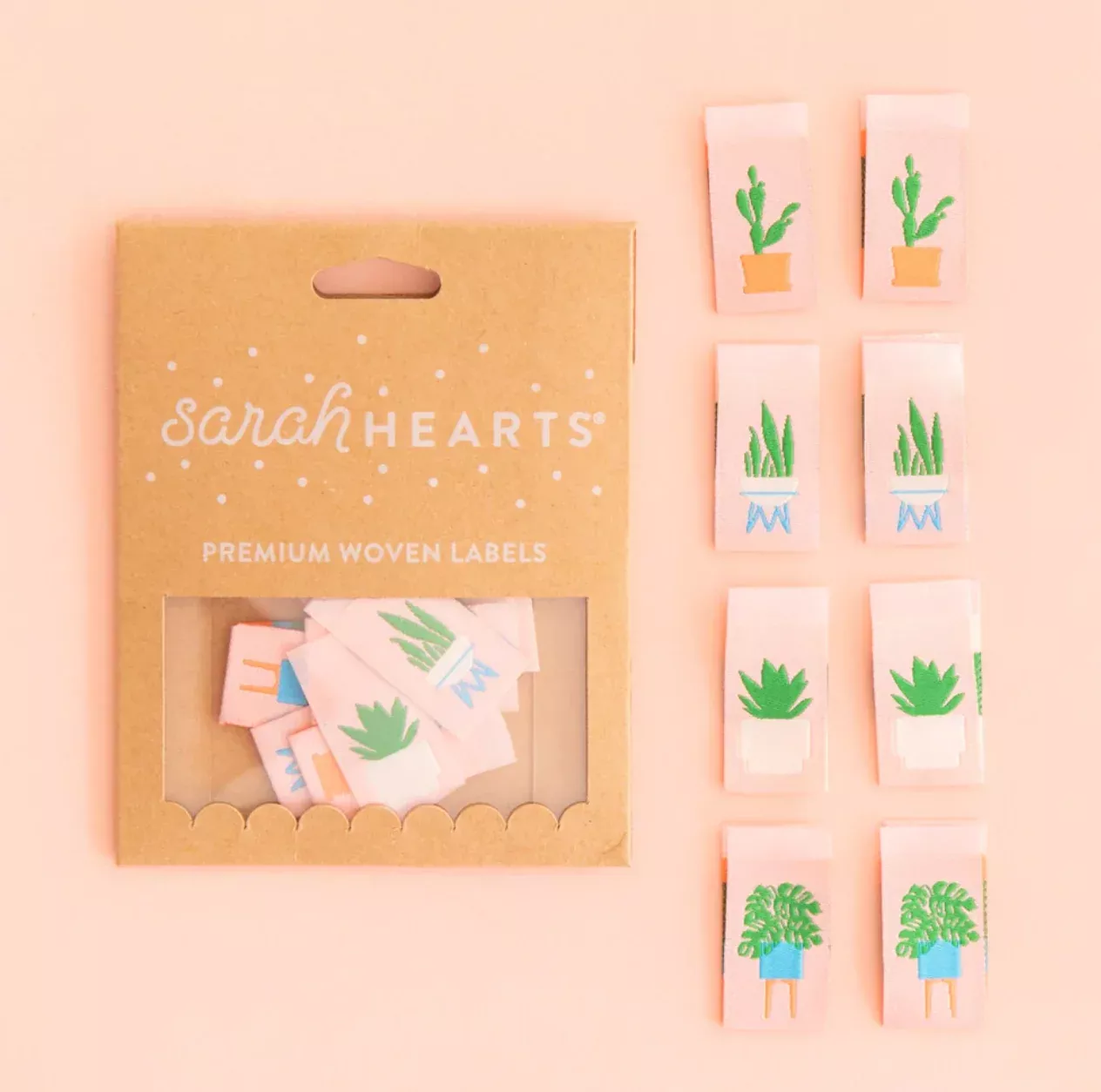 Sarah Hearts Premium Woven Labels : Houseplants Multipack