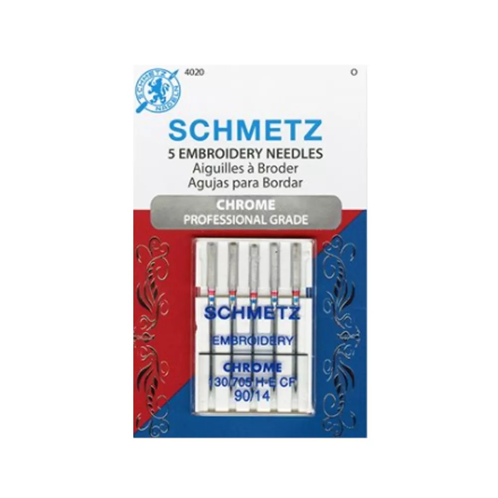 Schmetz Chrome Embroidery Needles – Size 90/14