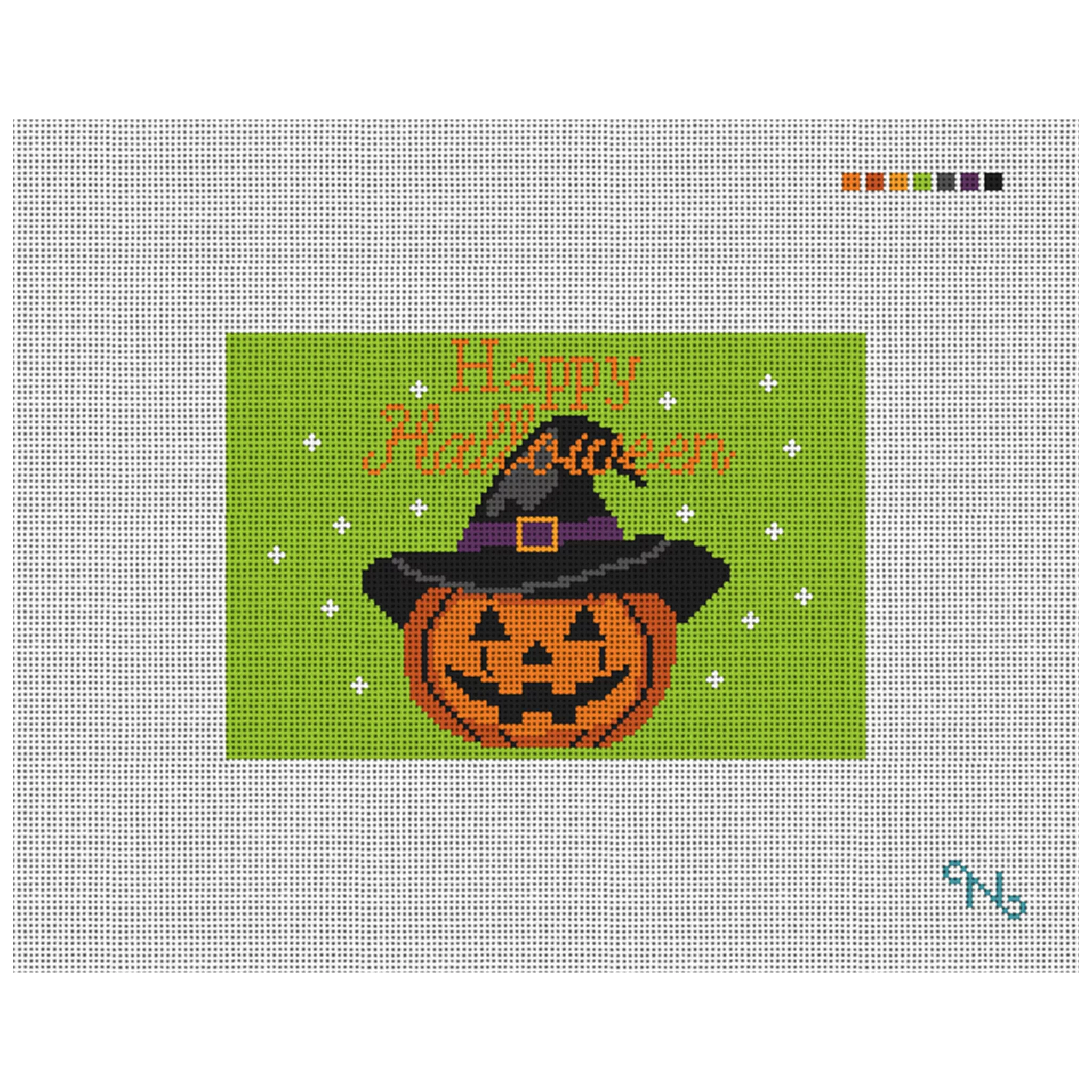 Spooky Night Green Needlepoint Door Hanger Kit