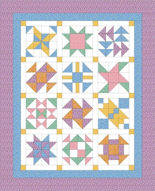A Stitch in Time Block of the Month Club - 1930s Colors