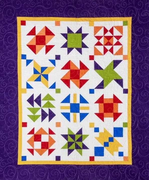 A Stitch in Time Block of the Month Club - Rainbow Colors