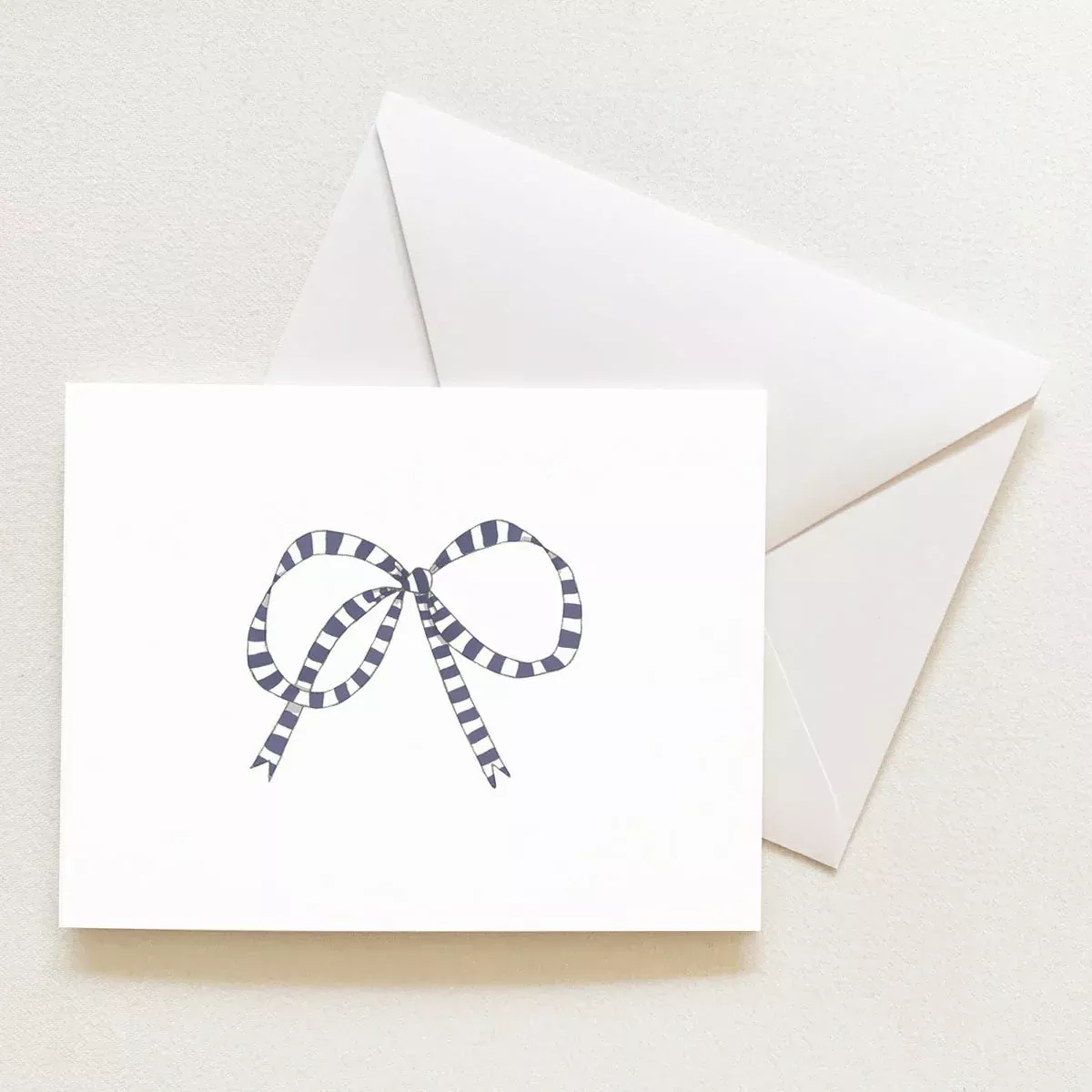 Striped Bow Note Card