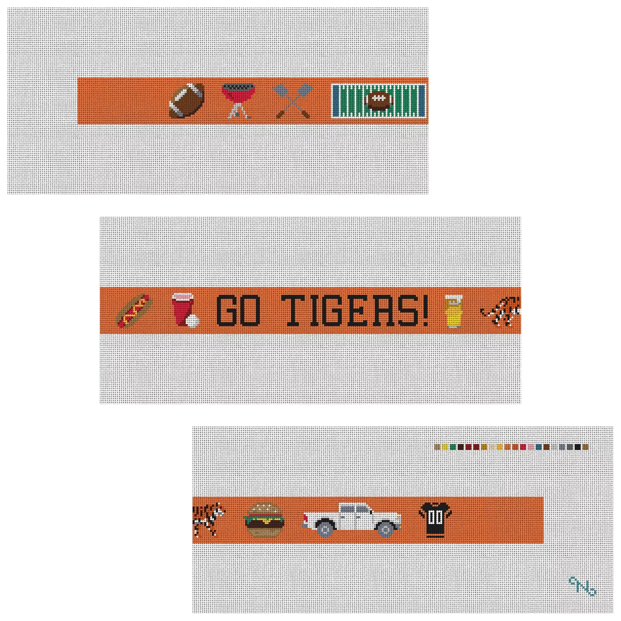 Tailgate Touchdown Needlepoint Belt Kit