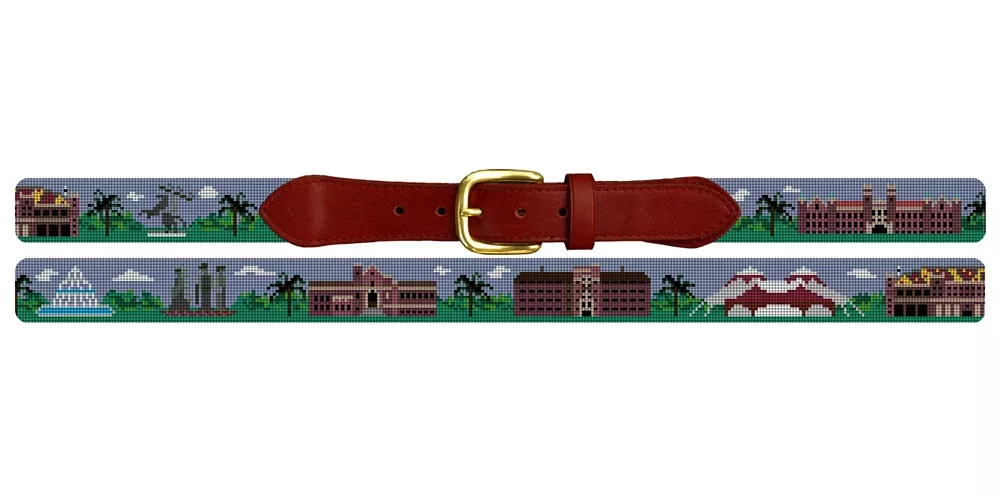 Tallahassee Florida Landscape Needlepoint Belt