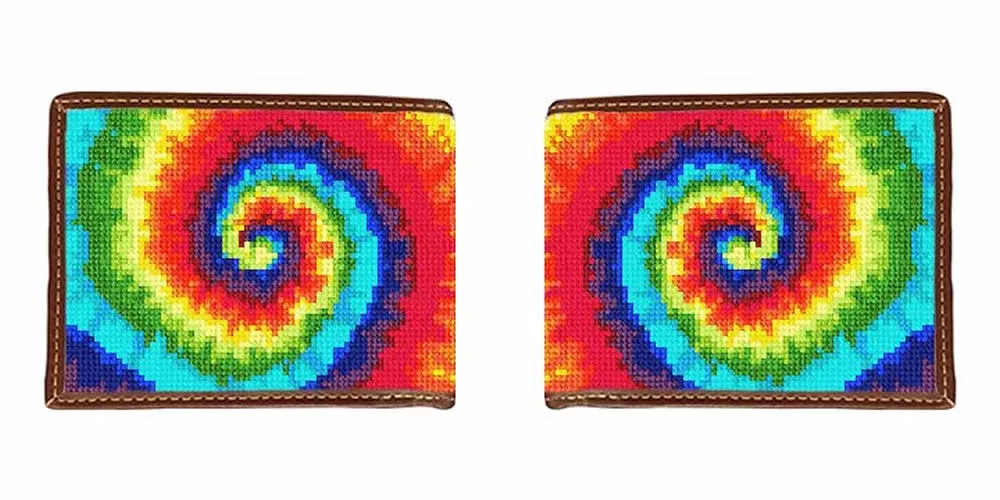 Tie Dye Needlepoint Wallet