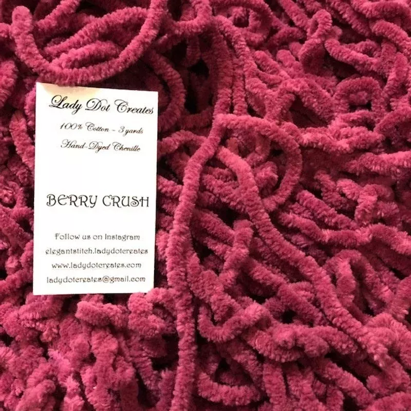 Vintage Trim Chenille 3 yards Berry Crush
