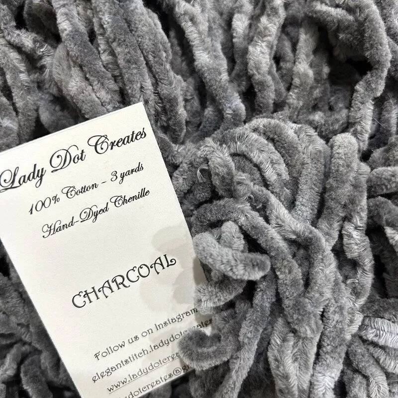 Vintage Trim Chenille 3 yards Charcoal