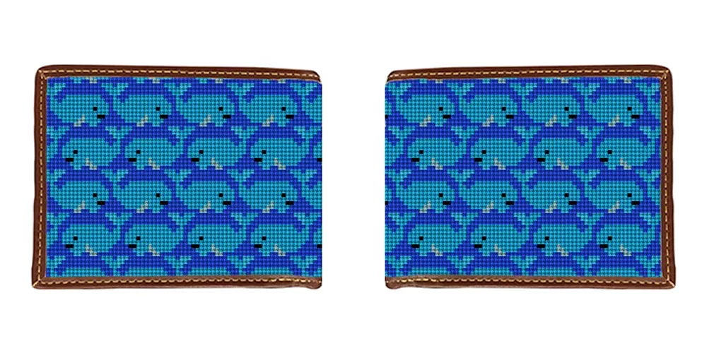 Whale Needlepoint Wallet