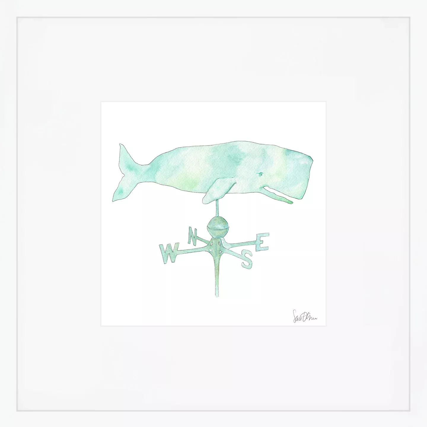 Whale Weathervane Art Print