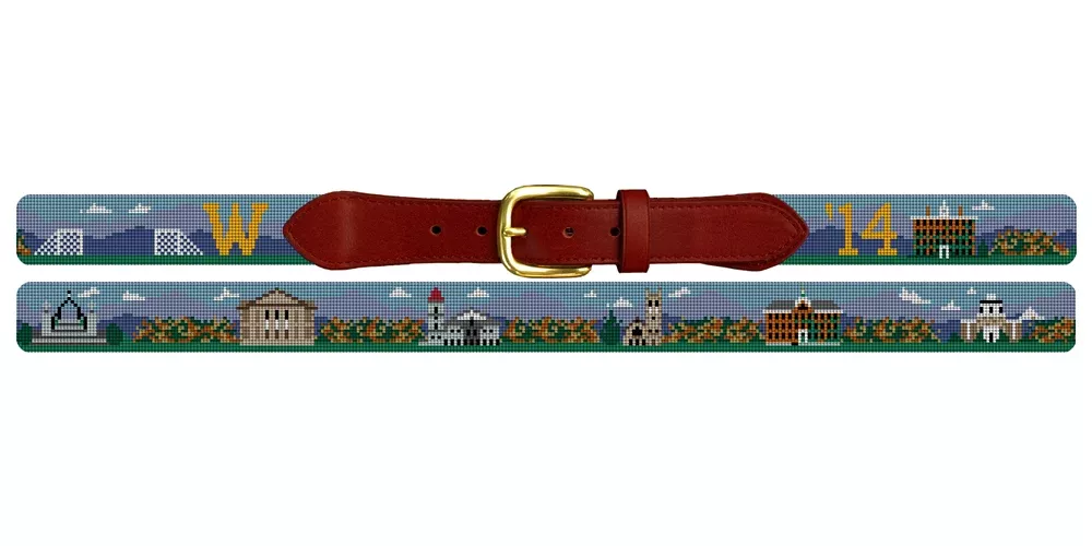 Williamstown MA Landscape Needlepoint Belt