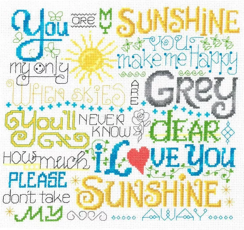 YOU ARE my SUNSHINE Cross Stitch Kit by Imaginating