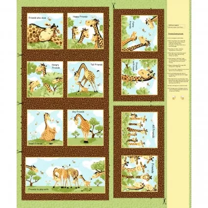 Zoe the Giraffe II Cloth Book Panel